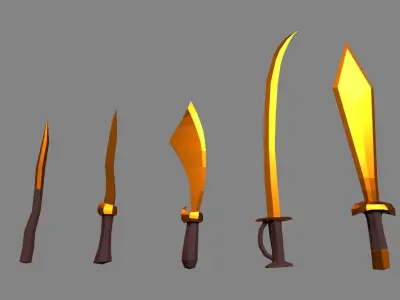 Medieval Weapons 3D low-poly Low-poly 3D model
