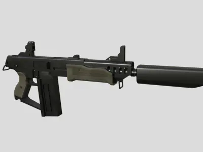 Blaster-gun model 3d game ready model Low-poly 3D model Low-poly 3D model