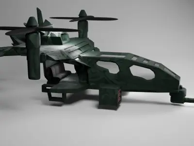 Futuristic Military Helicopter Free 3D model