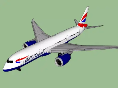 Boeing 787 Dreamliner - British Airways Low-poly 3D model