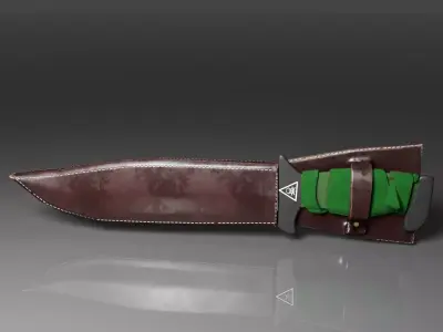 Game Ready Knife PBR with sheath  Low-poly 3D model