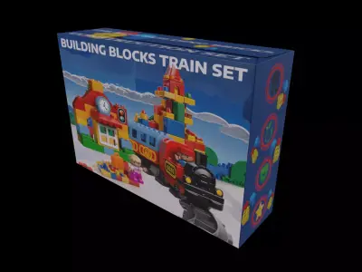 Building Blocks Train Set - GAME READY PBR Low-poly 3D model