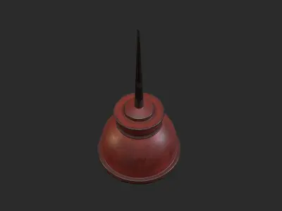 Vintage Oilcan Red painted Old Rusty PBR Free low-poly 3D model