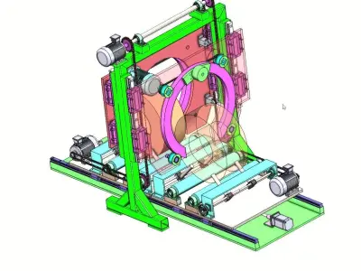 Horizontal Pipe Coil Wrapping Machine- Cable Wire Packing System 3D model