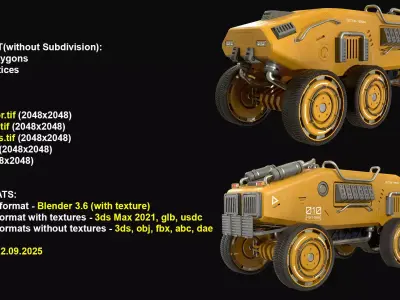 Mars Rover-1-Yellow 3D model