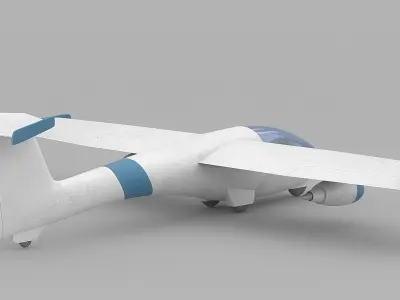 Cartoon airplane 1 Low-poly 3D model