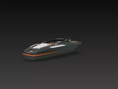 Luxury Wooden Speed Boat Premium Interior Yacht STL 3D print model