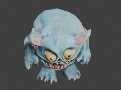 blue Rigged Monster Free low-poly 3D model