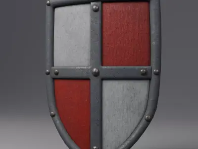 Medieval Shield Low-poly 3D model 5