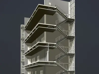 Office building in section cut 3D model
