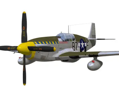 North American P-51B Mustang 3D model