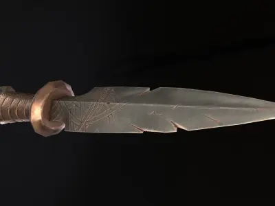 Medieval Dagger Low Poly 3D Model Low-poly 3D model