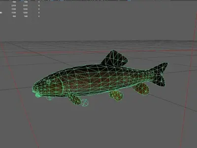 Carp fish Low-poly 3D model
