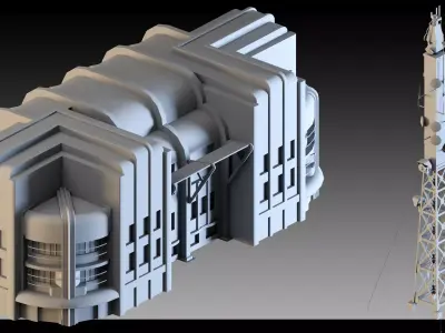 100- Cyberpunk Environmental Props and details 3D model