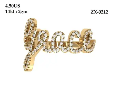 Letter name  Ring 3D print model