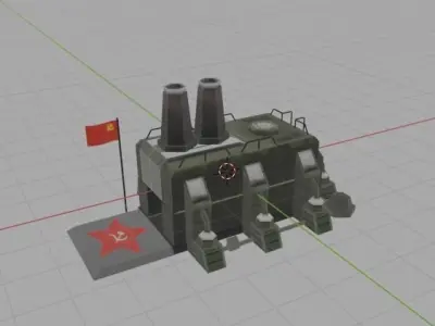 Low Poly Communist Party camp Free low-poly 3D model