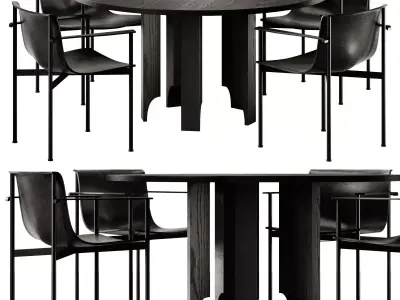 Mokko Acer Dining Table and Lema Ombra Chair 3D model