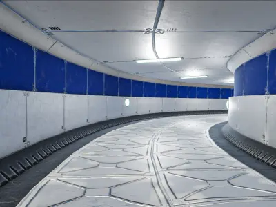 Sci-Fi Modular Halls Interior Enviroments for Unity Low-poly 3D model
