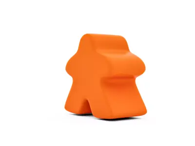 Stylized Orange Meeple  Low Poly Board Game Asset  01 Free 3D print model