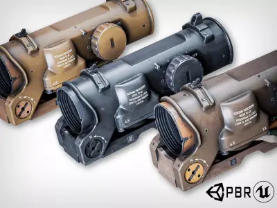 Elcan Scope Low-poly 3D model