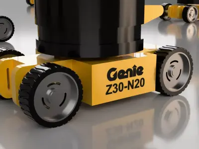 Construction Boom Lift 3D Model Pack - 12 Positions 3D model