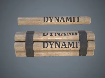 Dynamite sticks Low-poly 3D model