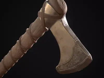 Medieval Waraxe Free low-poly 3D model