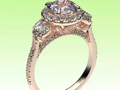 Ring Three Halos 3D print model