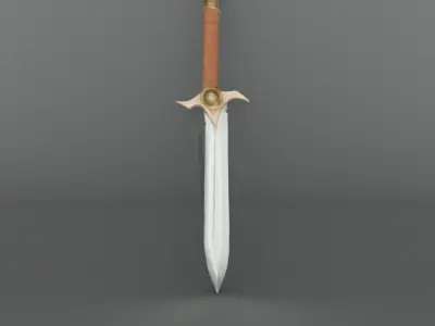Stylized Fantasy Sword Hero Weapon Prop Low-poly 3D model