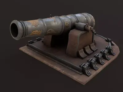 Old Cannon  Low-poly 3D model