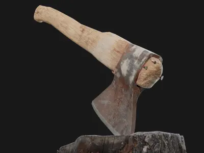 Old Viking Axe Low-poly 3D model