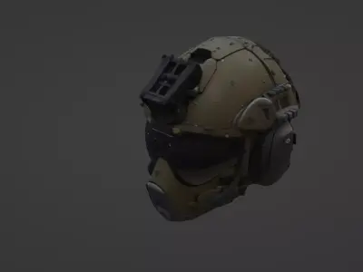 Advanced Tactical Combat Helmet  Sci-Fi Military Gear 3D model
