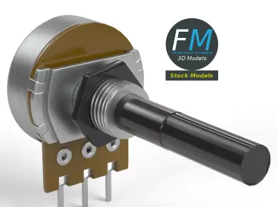 Single turn potentiometer 3D model