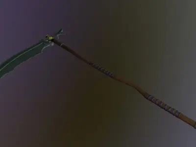 Pumpkin Scythe Low-poly 3D model