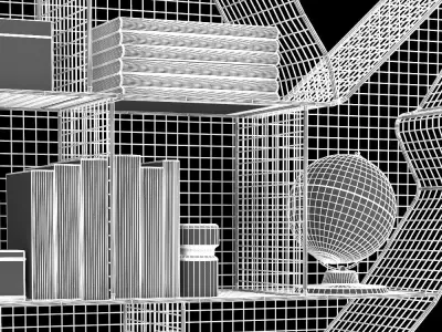 SHELF USA MAP ZINC Low-poly 3D model