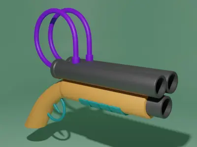 Fantasy Gun  Free low-poly 3D model