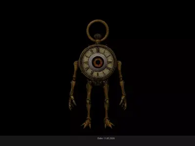 Low Poly Stylized Pocket Watch Monster - PBR Low-poly 3D model