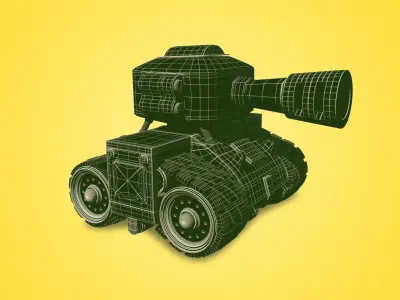 War Tank Cartoon  Low-poly 3D model