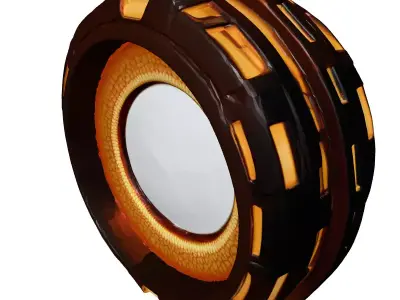 Futuristic Power Core with Glowing Rings 3D model