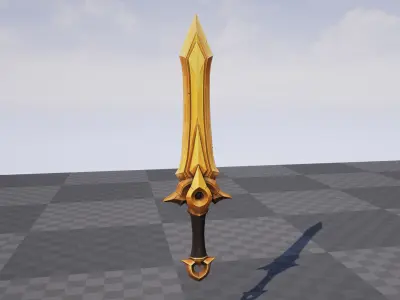 Golden Sword - Game Ready Weapon Low-poly 3D model