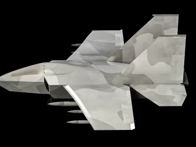 Modern Military Fighter Aircraft  Low-poly 3D model
