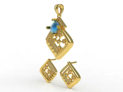 Diamond Pendant Set 31 3D print model