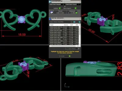 Double Heart Pendant 3D print model