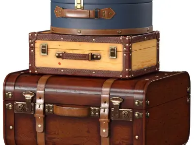 Vintage Suitcases 3D model