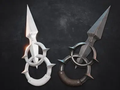 Fantasy Throwing Knife 2  Low-poly 3D model