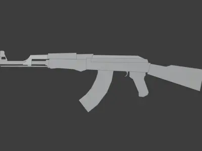 AK-47 Gun Low Poly For Video Games And VFX Free low-poly 3D model