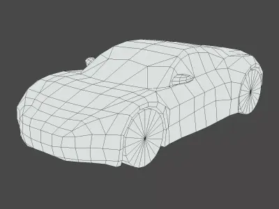 High-Quality Generic Sports Car Low-poly 3D model