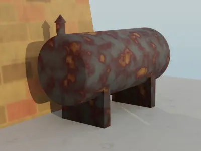Outdoor Water Tank Low-poly 3D model