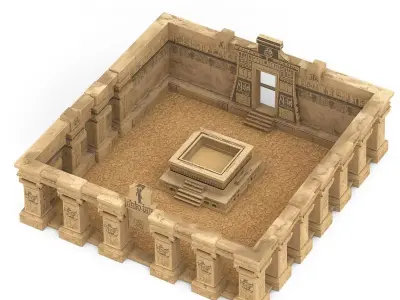 Ancient Egyptian Ritual Courtyard 3D Environment Analysis 3D model purchase
