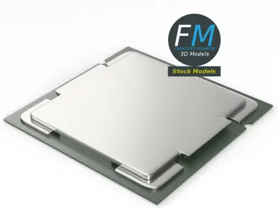 CPU microchip 3D model